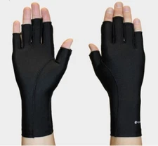 Catell Edema Light 3/4 Finger Compression Glove / Black / Size Large