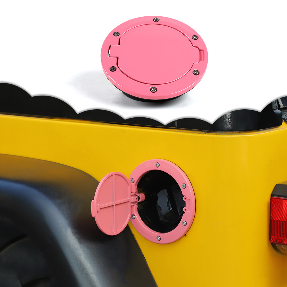 Fuel Tank Door Gas Cap Cover Trim Pink For 199706 Jeep Wrangler TJ