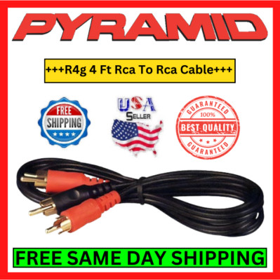 Pyramid 4 Ft Dual RCA Male to RCA Male Patch Cord Kit w/ Gold Plated ...