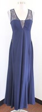 BCBG Paris Ariel Navy Blue Lace Cutout V Neck Maxi Evening Formal Dress Size 2