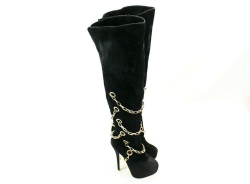 black platform boots size 6