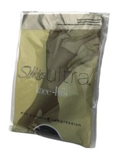 Vtg Silkies Ultra Knee Hi  s Regular Off Barely Black Compression USA 2004 NOS