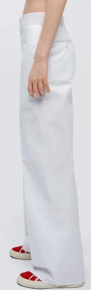 NUEVO CON ETIQUETAS RE/HECHO Mujer PANTALONES DE PIERNA ANCHA DEADSTOCK Blanco RELAJADO $300 Talla 6 34” W Foto 3 de 4