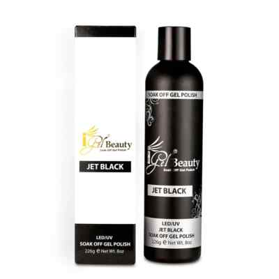 Igel Soak Off Gel Polish Jet Black 8oz Refill NIB 2024
