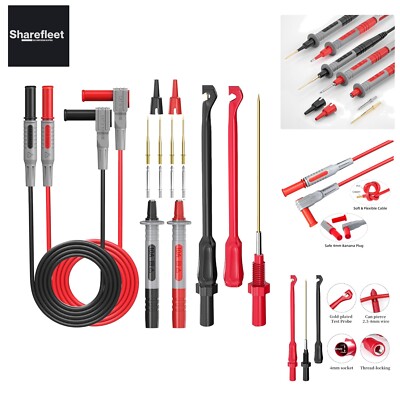 Cleqee Multimeter Automotive Test Leads Kit with Wire Piercing Clip Puncture Prob...