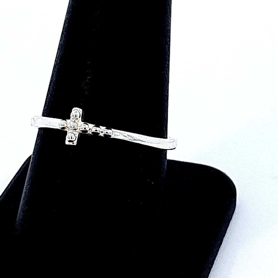 Stackable 925 Sterling Silver Petite Cross Beaded… - image 12