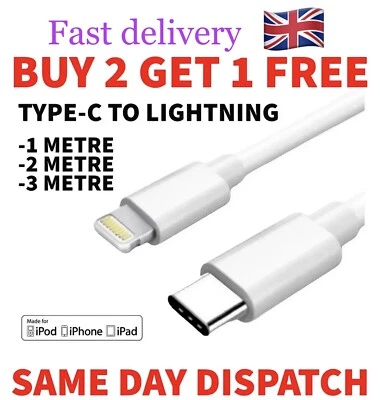 LAVISHLY iPhone 14 13 12 11 XR X 8 USB-C Charger Cable Genuine Apple Fast Charging Lead