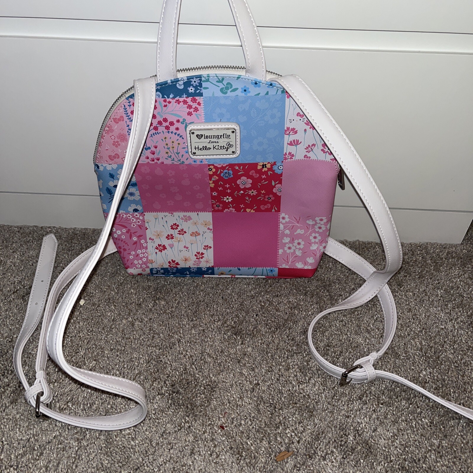 Hello Kitty Loungefly Patch Work Backpack Mini Ba… - image 2