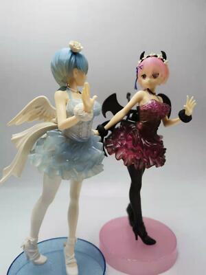 KONAMI MMS3d TYPE ANGEL & DEVIL セット 25CM PVC No Box Anime Girl devil Angel Rem & Ram Figures Collect
