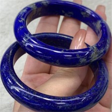 Certified 53-64mm Natural Lapis Lazuli Gemstone Crystal Bangle Bracelet AAA