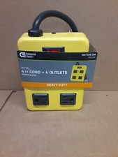 Commercial Electric Metal 4' Cord  4 Outlets Power Block 1007 546 208
