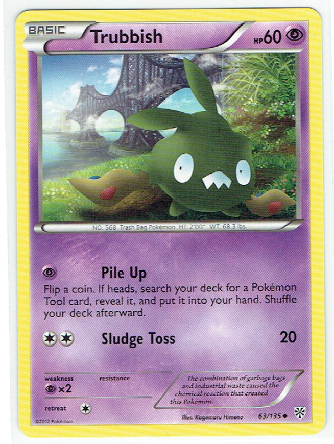 Pokemon 1x Trubbish - 63/135 BW - Plasma Storm - Uncommon - LP