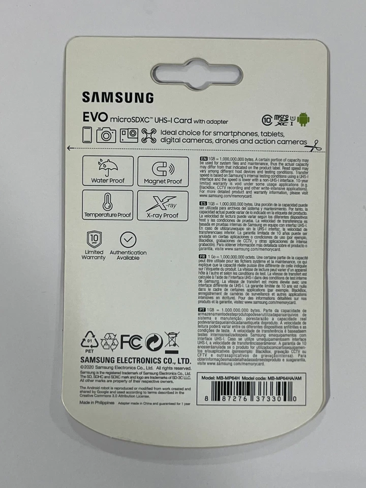 New Samsung EVO microSDXC Memory Card 64GB MB-MP64HA/AM - Image 3 of 3