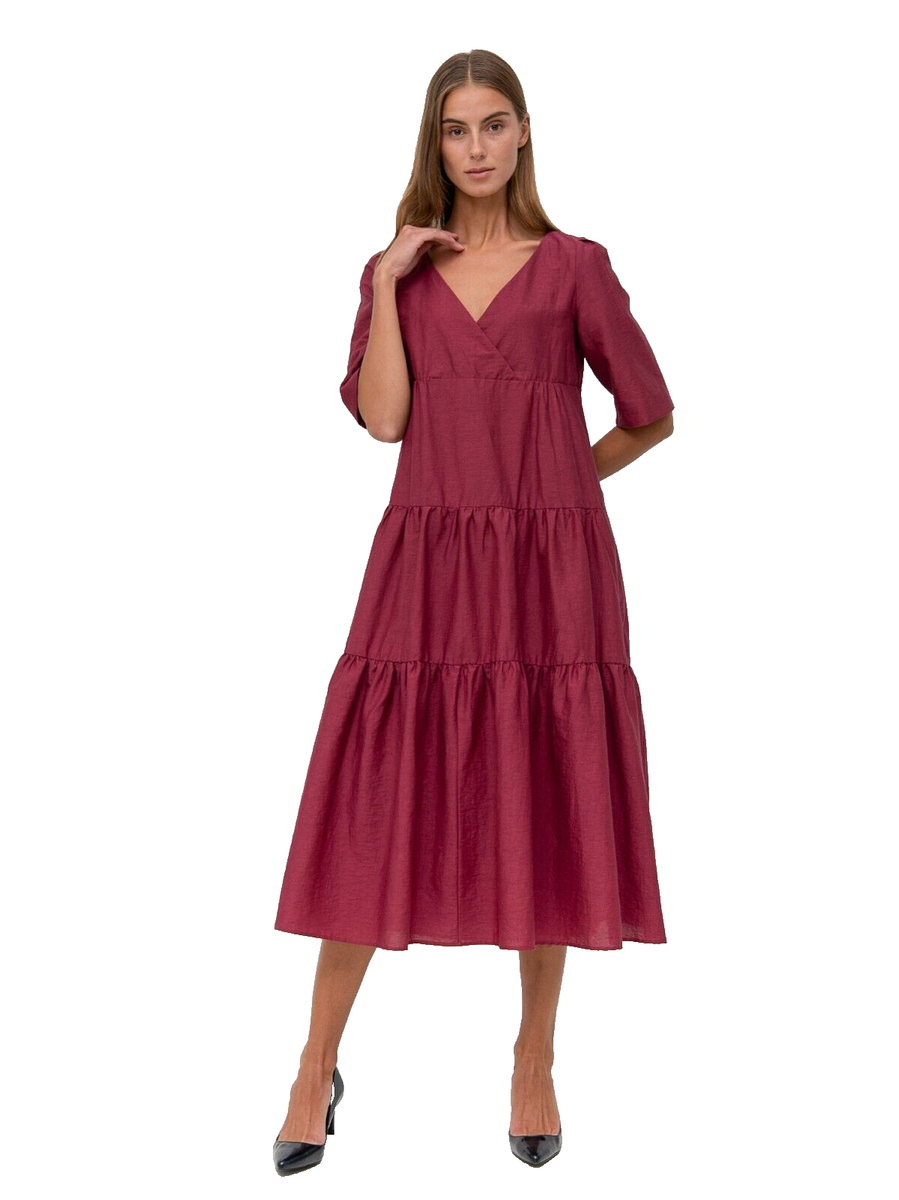 Weekend MAX MARA🌟 LINEN-COTTON Midi Dress Usa6_ It40_ De36_ Uk4_ Fr34