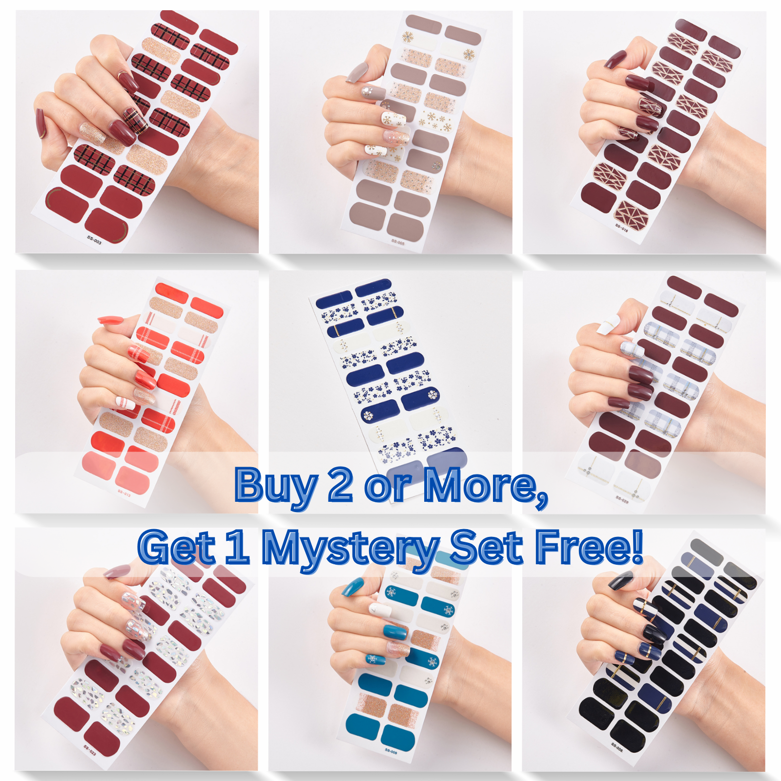 3D Self-Adhesive Nail Polish Strips - 22ct Manicure Decor Wraps-image