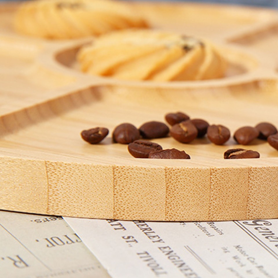 Bamboo Serving Tray Multipurpose Hand Crafted Decorative Wooden Tray