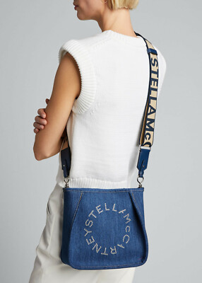 New Stella McCartney Women's Blue Mini Eco Denim Crossbody