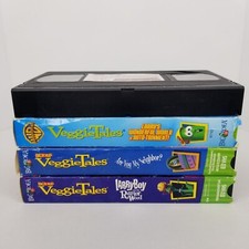 Big Idea's VeggieTales VHS Lot of 4 LarryBoy Loving Your Neighbor Rack Shack
