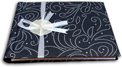 Handcrafted Recycled Paper Floral Book, Journal, Wedding Book, Photo Album - Picture 7 of 17