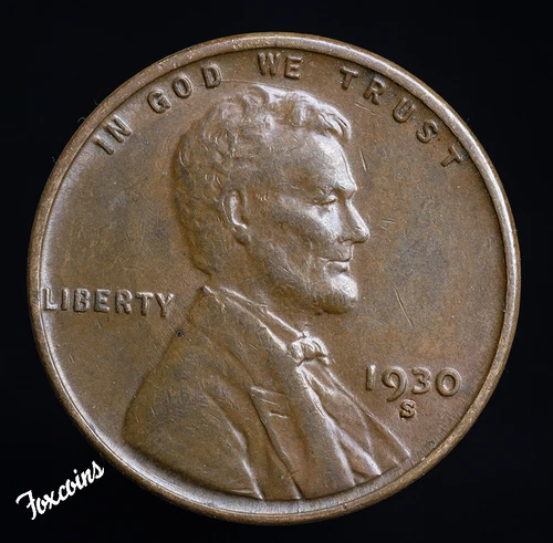 🇺🇸  1930-S Lincoln Wheat Cent Penny EF-AU Details.  Actual Coin Pictured