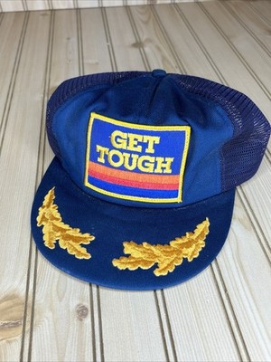 Vintage Gulf Oil GET TOUGH Patch Gold Leaf Scrambled Eggs HAT Slogan Snapback