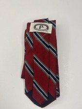 Men's VINTAGE BERT PULITZER Silk Tie Necktie MADE IN USA REPP STRIPES Red Blue