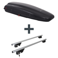 Dachbox G3 Arjes 480 + Dachträger Menabo für Chevrolet Lacetti Kombi Typ J200 NP