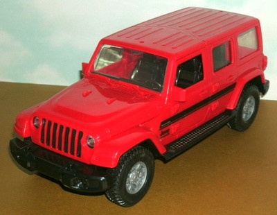 1/18 Scale Jeep Wrangler JL Sahara Unlimited Plastic Toy Model (10'') New-Ray Red