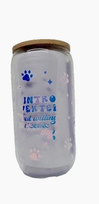 Introverted But Willing To Discuss Dogs 16oz Beer Glass, Libby, Drinking Glass