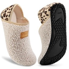 House Slippers for Women Men Slip on 9-10 Women/8-9 Men 01 Beige Leopard