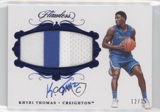 2018 Flawless Collegiate Rookie Sapphire 12/15 Khyri Thomas #135 Patch Auto 0so2