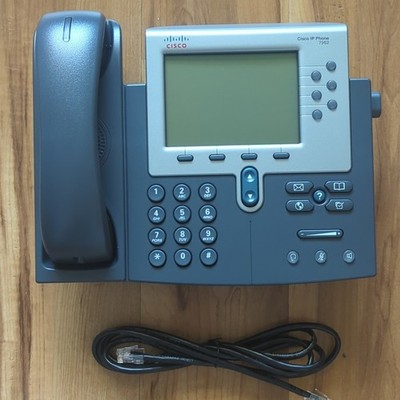 Cisco IP Phone 7962 Gray 6-Line Speakerphone VoIP Desk IP Phone w/ Handset