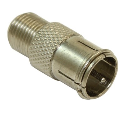 Coax Female Threaded Adapter to F-type Male Push-Type Adapter / Coupler