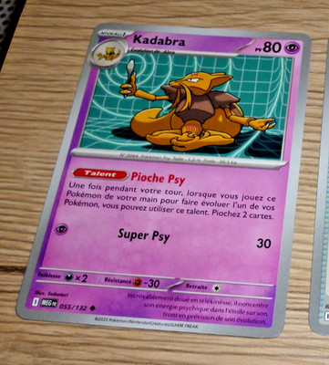 POKEMON MEGA EVOLUTION KARTE KARTE KADABRA 055/132 MEG ME01 FR MINT 2025