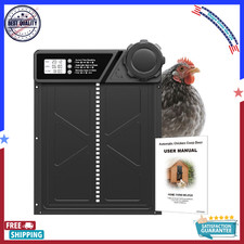 Automatic Chicken Coop Door Aluminum Battery Powered w/ Timer Anti Pinch - Large