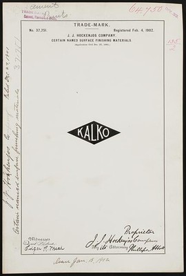 J. J. Hockenjos Company Kalko brand Certain Named Surface Finishing Materials