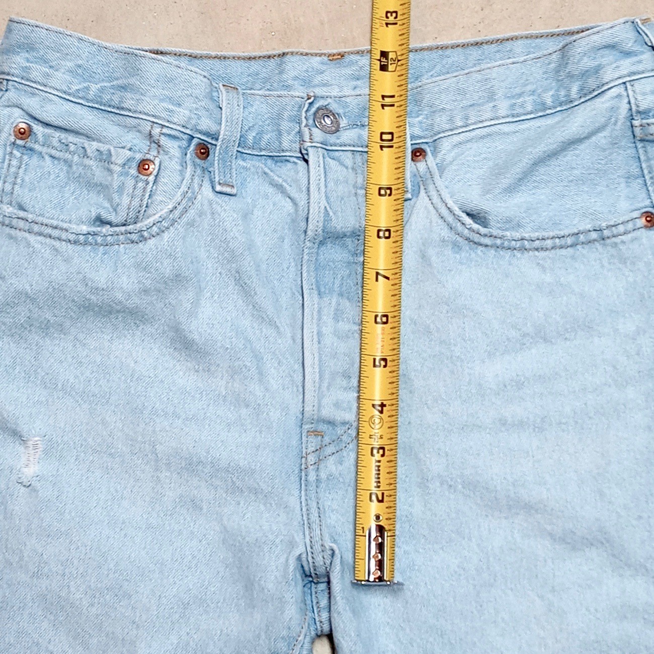 Levi's 501S Skinny Jeans Size 30x28 Distressed Button Fly 100% Cotton Denim thumbnail 14