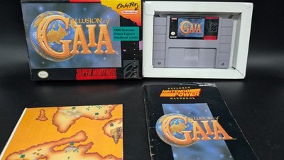 Illusion of Gaia (SNES) CIB Complete w/ Map & Manual Good Shape