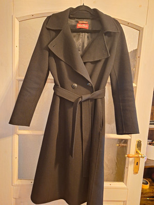 Max Mara Studio Wollmantel Kaschmir Schwarz Gr. 36 S Mantel Handgenäht Top!