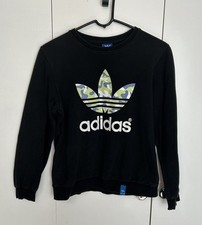 Adidas Vintage Youth Crew Sweatshirt Size XL Black Camo Trefoil