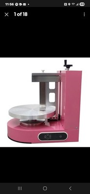 110V 4-12 inch Cake Cream Spreading Coating Smearing Machine Pink Automatic Cake