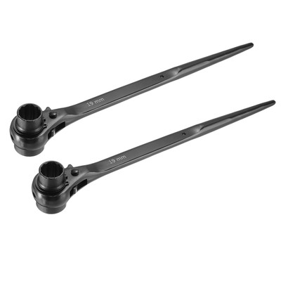 19x24mm 12-Point Scaffold Podger Ratchet Spanner Ratcheting Wrench 2pcs
