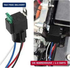 4Pin 12V Relay with 30A Fuse,SPST Normally Open Car Relay with 14 AWG Harness,Un