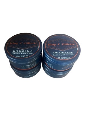 King C Gillette Soft Beard Balm Conditioning Cocoa Butter Dented Cans New
