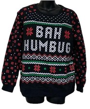 Freeze Bah Hum Bug Christmas Pullover Sweater Woman s Size L