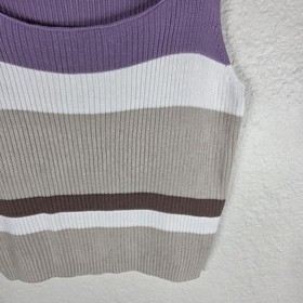 Nuon Carlie Ribbed Crop Top Multicolor Size M Viscose Sleeveless Square Neck