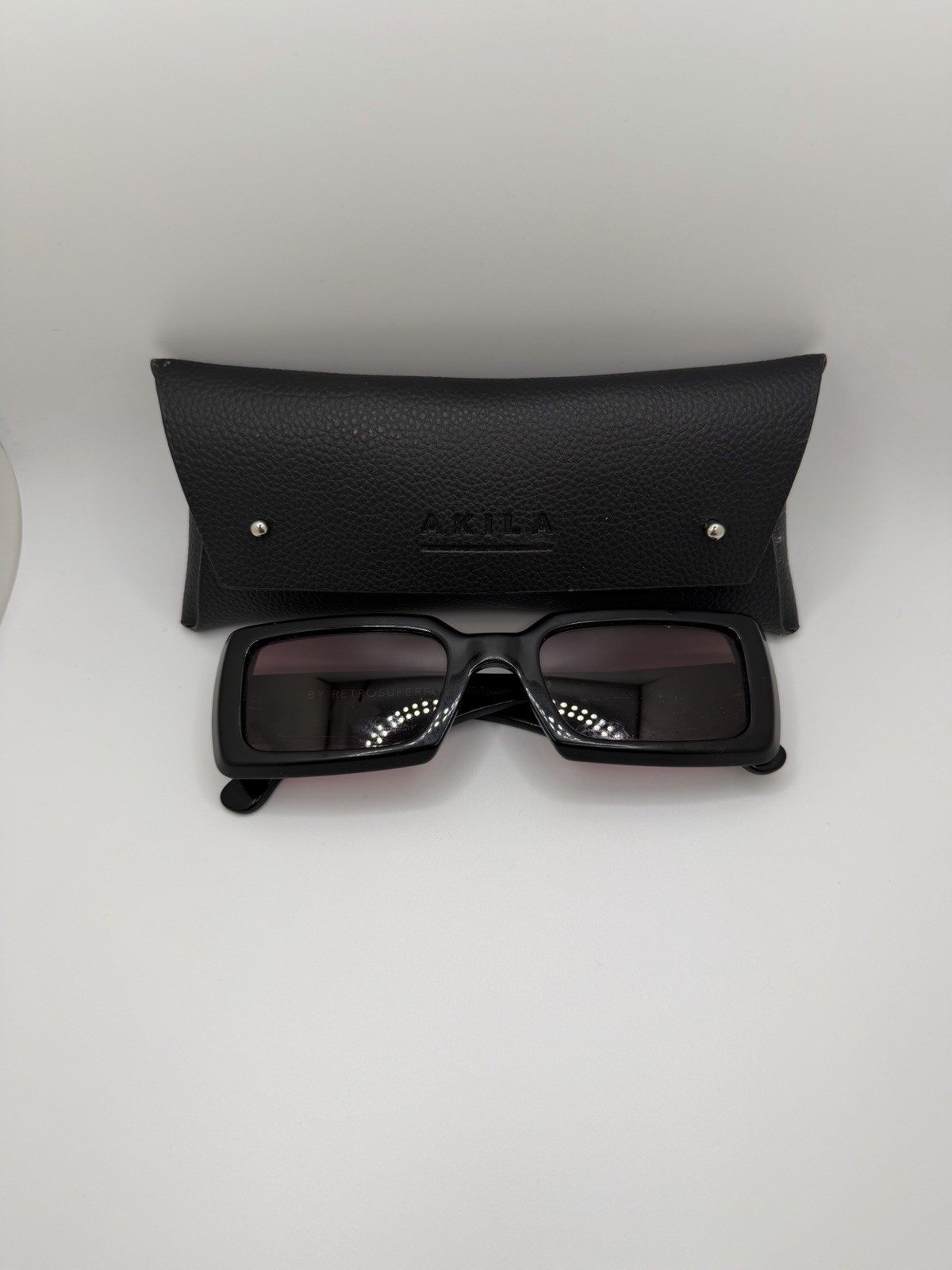 Retrosuperfuture Akila Black Rectangle Sunglasses… - image 5