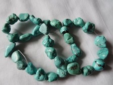 14 1/2" Strand Turquoise Nugget Stone Beads 10-14mm Long A441 DNG