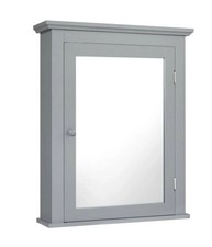 WELLFOR 22" x 27" Rectangular Gray MDF Surface Mount Medicine Cabinet w/ Mirror