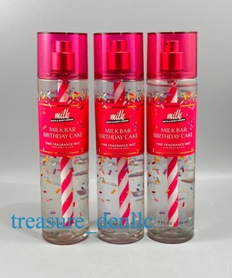 Bath & Body Works Milk Bar BIRTHDAY CAKE FFM Fine Fragrance Mist Set of 3 New